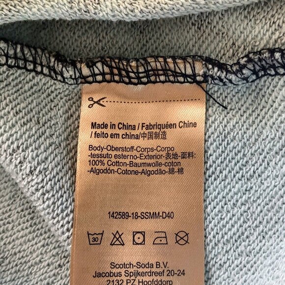 Scotch & Soda All Over Palm Tree Print French Terry Pullover Green Hoodie (M) - Picture 16 of 16